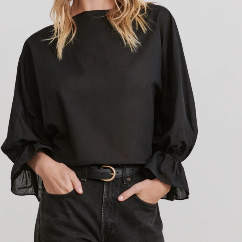 Jenni Kayne Black Balloon-Sleeve Blouse